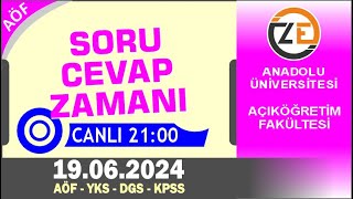 AÖF 19 06 2024 Canlı  Soru Cevap Zamanı  Açıköğretim DGS KPSS YKS [upl. by Akcinahs817]