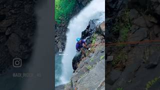 Kumbhe waterfall rappling adventure kumbhewaterfall rapling climbing waterfall viralvideo [upl. by Eikcid]