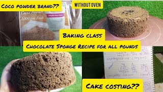 Chocolate Sponge RecipeHow to calculate Cake Cost and its profit Recipe For all pounds [upl. by Turnbull]