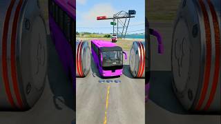 Mix Color Bus vs Bollards Crashshortvideo beamngdrive shorts [upl. by Euginimod216]