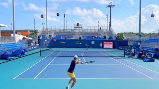 Khachanov amp Thompson Practice  Court Level Miami 4K 60fps 2024 [upl. by Olive]