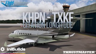 N2RF Citation Longitude Ops ✈️KHPN → TXKF✈️ [upl. by Kotick]