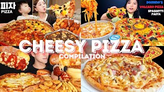 CHEESY PIZZA MUKBANG ASMR COMPILATION  BIG BITES  EATING SOUNDS [upl. by Nahgeem]