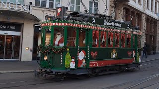 weihnachtstram Christmas Tram in Basel Schwitzerland🇨🇭 Oldtimer 1925 [upl. by Kcirdle]