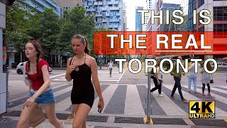 Downtown Toronto 4K Walking Tour CN Tower [upl. by Gnirol]