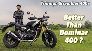 2024 Triumph Scrambler 400x Review  Better Than Bajaj Dominar 400 [upl. by Eyma515]