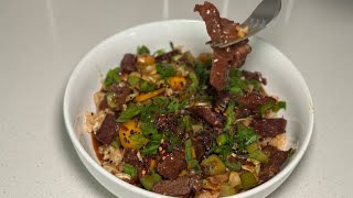 The secret to making SAUCY MONGOLIAN BEEF BOWLS [upl. by Joice]