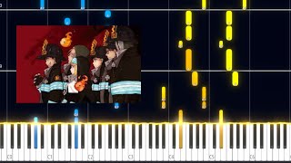 Veil  Fire force ED PIANO TUTORIALSheet in the description [upl. by Akiraa]