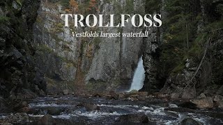 Trollfoss largest waterfall in Vestfold Norway [upl. by Hailee]