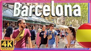 【4K】WALK La Rambla BARCELONA SPAIN walking tour 4k slow tv [upl. by Eilah]