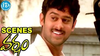 Varsham Movie Scenes  Prabhas Raghu Babu Fight Scene [upl. by Bergren]