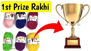 beautiful rakhi making  rakhi kaise banate hain  Diy wool rakhi  woolen rakhi  how to make rakhi [upl. by Ennazzus70]