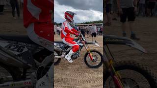 Conrad Mewse after MXGP class start practice Lommel 2024 on his Honda CRF 450 R mx motocross crf [upl. by Yreva330]