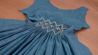 Hand Smocked Dress  Embroidered Smocking for Sewing Projects [upl. by Aytac]