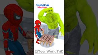 🍫🍦 SpiderMan Sneaks a Bite of Hulk’s Choco Cone Ice Cream 💚😆 gta [upl. by Etnovahs936]