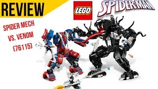 REVIEW LEGO SpiderMan  Spider Mech vs Venom 76115 [upl. by Iuq]