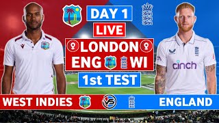 England vs West Indies 1st Test Live Scores  ENG vs WI 1st Test Day 1 Live Scores amp Commentary [upl. by Waller]