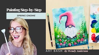 Spring Gnome Acrylic Painting Easy amp Fun Tutorial for Beginners [upl. by Alket]