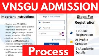 Vnsgu Admission Process  Vnsgu Admission 202425 [upl. by Steere707]