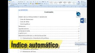 Como insertar índice automático en WORD  la mejor explicación [upl. by Ellehsat]