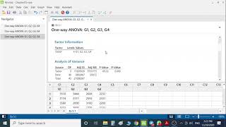 Appendix5 Using Minitab 19  One Way ANOVA [upl. by Sinnal]