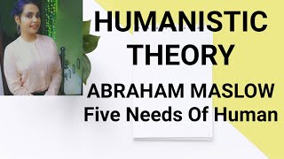 HUMANISTIC THEORY  ABRAHAM MASLOW  FIVE NEEDS OF HUMAN [upl. by Aiekat]