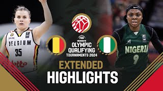 Belgium 🇧🇪 v Nigeria 🇳🇬  Extended Highlights  FIBA Womens OQT 2024 [upl. by Ycats]