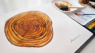 The BEST Wood Structure Tree Rings Painting Technique Youve Never Tried [upl. by Spearman308]