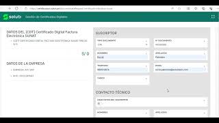 Cómo solicitar un certificado digital tributario SUNAT con Soluti Perú [upl. by Lavern]