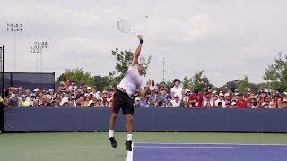 Roger Federer Serve In Super Slow Motion  2013 Cincinnati Open [upl. by Kliman]