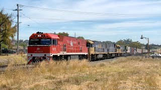 6PM7 Pacific National Container Train At Anakie Loop 1012022  PoathTV Australian Railways [upl. by Ahseret781]