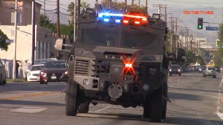 LAPD METRO UNITS RESPONDING CODE 3 BARRICADED SUSPECT [upl. by Norris568]