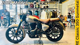 2024 Royal Enfield Classic 350 Gunmetal Grey Full Detailed Review 😍 Price amp Features [upl. by Leiru]