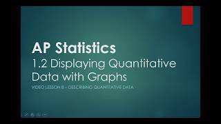 AP Statistics  12 Displaying Quantitative Graphs B [upl. by Atiuqet]