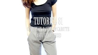 Tutoriel 81  Coudre un pantalon carotte avec surjeteuse [upl. by Coh]