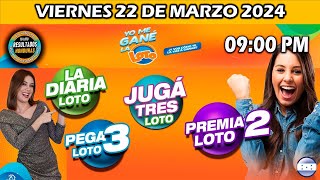 Sorteo 9 PM Loto Honduras La Diaria Pega 3 Premia 2 VIERNES 22 de marzo 2024 ✅🥇🔥💰 [upl. by Anilesor]