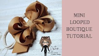 How to make hair bows with ribbon  Hair bow tutorial  DIY hair bow  MINI LOOPED BOUTIQUE BOW [upl. by Hulton]