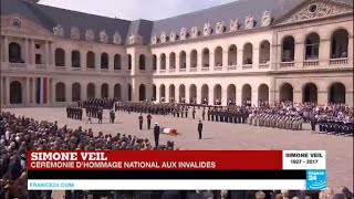 Cérémonie dhommage national aux Invalides  quotSimone Veil reposera avec son époux au Panthéonquot [upl. by Batory]