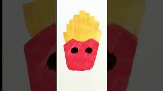 French Fries 🍟 Acrylic Painting For Kids frenchfries chips viralvideo shorts painting art [upl. by Arreic1]