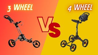 3 vs 4 Wheel Golf Push Cart Comparison  Pros amp Cons 2024 [upl. by Enalahs]