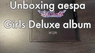 Unboxing aespa  Girls Deluxe album ⟡ Notepad version ♡ [upl. by Nahgem586]