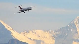 Swiss Alps Approach  Fokker 100 HD [upl. by Yenmor]