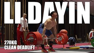 Li Dayin 270kg Clean Deadlift Session  2023 Grand Prix II [upl. by Kraul]