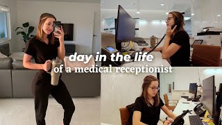 Day in the Life of a Medical Receptionist Work with me in a Dermatology Office [upl. by Ahcatan299]