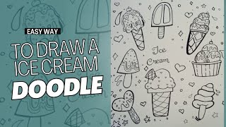 Easy Cute Doodle Ideas For when youre bored  Easy Beginners Doodles  Step by Step IceCream Doodle [upl. by Ash]