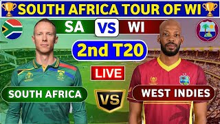 West Indies vs South Africa 2nd T20  WI vs SA 2nd T20 Live Score amp Commentary [upl. by Blunk]