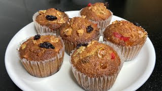 Fruit n Nut Christmas Cupcake  Christmas Cake  Cupcake Recipe [upl. by Timothee]