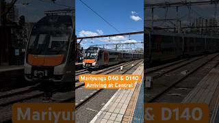 sydneytrains Mariyung Sets D40 amp D140 Arriving at Central shorts sydneytrainsvlogs travel [upl. by Lothaire]