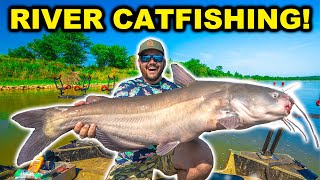 GIANT River CATFISHING with ROD amp REEL Catch Clean Cook [upl. by Worra]