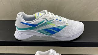 Reebok Nano X4 WhiteUnleashed GreenGrey  Style Code 100204671 [upl. by Adianez]